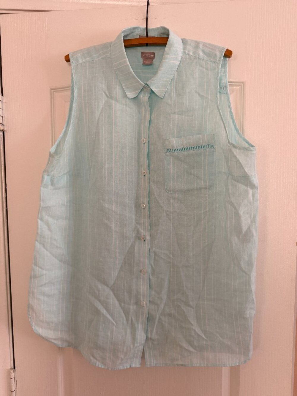 Chico's No Iron Button Up Sleeveless Top - Size 3